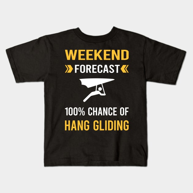 Weekend Forecast Hang Gliding Glider Kids T-Shirt by Bourguignon Aror